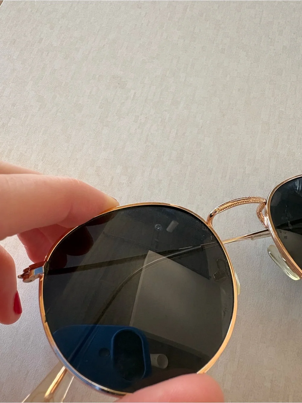 Warby Parker Gold Frame with Black Lenses Round Women's Sunglasses